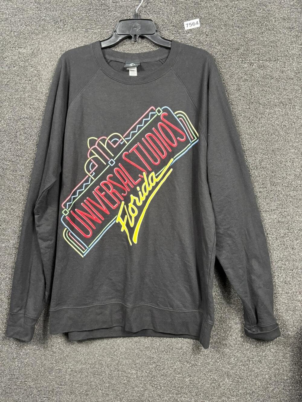 VTG 90’s Universal Studios Sweater Black Neon Lights Mens Size 3XL Pullover